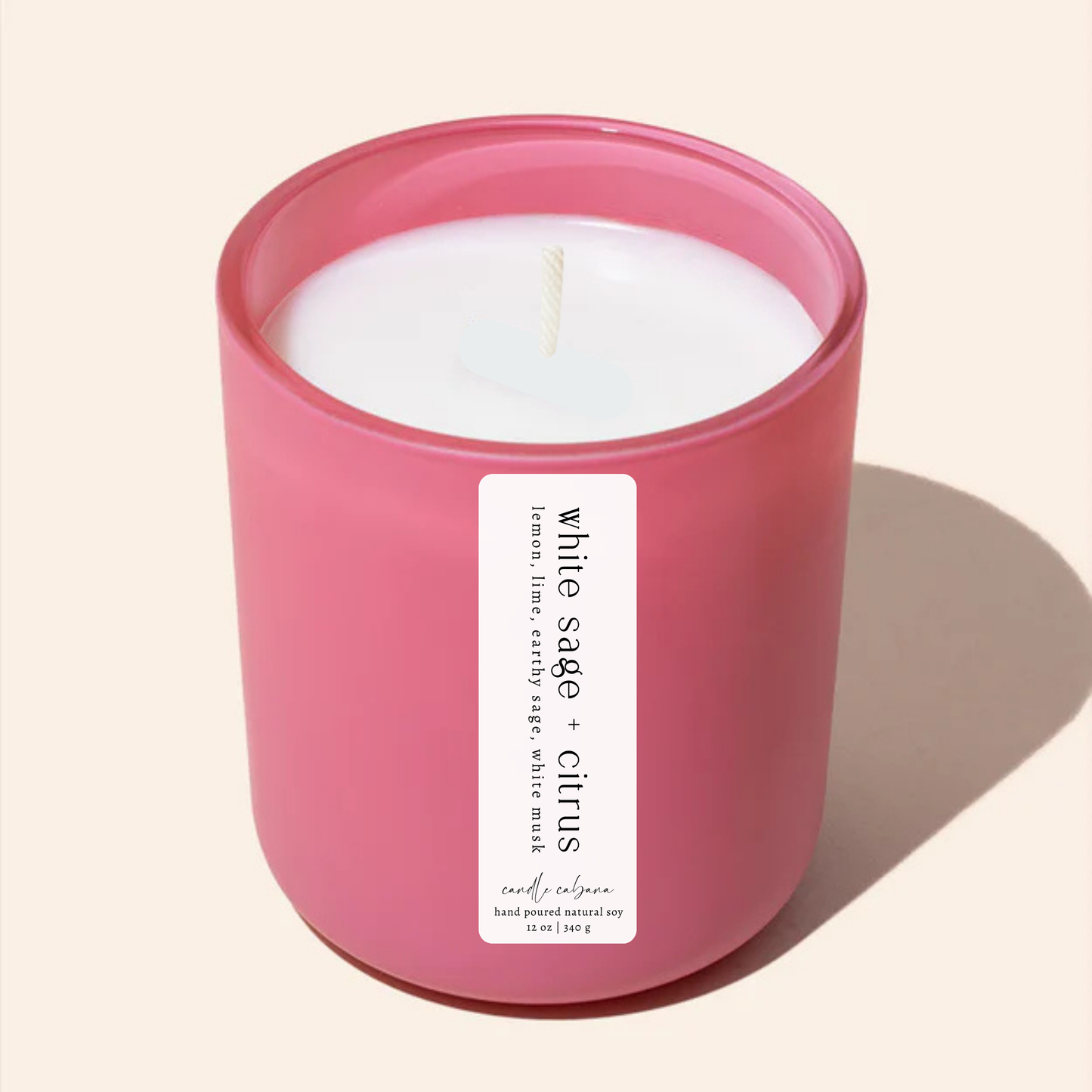 12 oz Soy Scented Candle - Matte Flamingo Pink