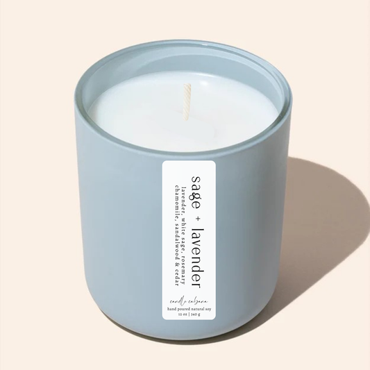 12 oz Soy Scented Candle - Matte Cloud Blue
