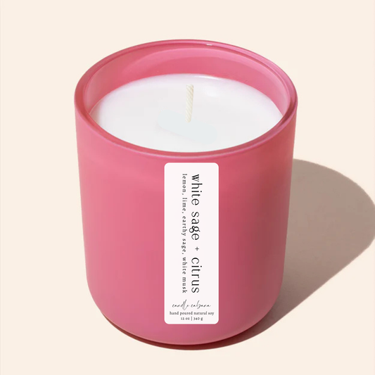 12 oz Soy Scented Candle - Matte Flamingo Pink