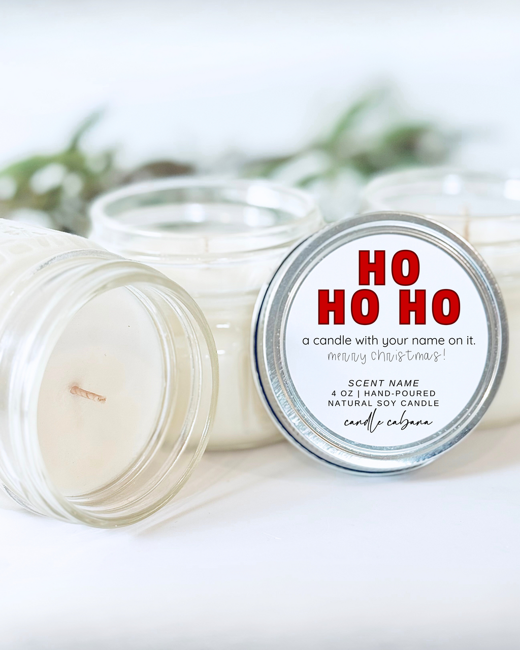 HO HO HO, A CANDLE WITH YOUR NAME ON IT