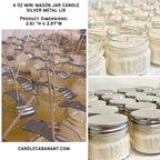 4 oz Mason Jar Soy Scented Candle / Pick Your Scent