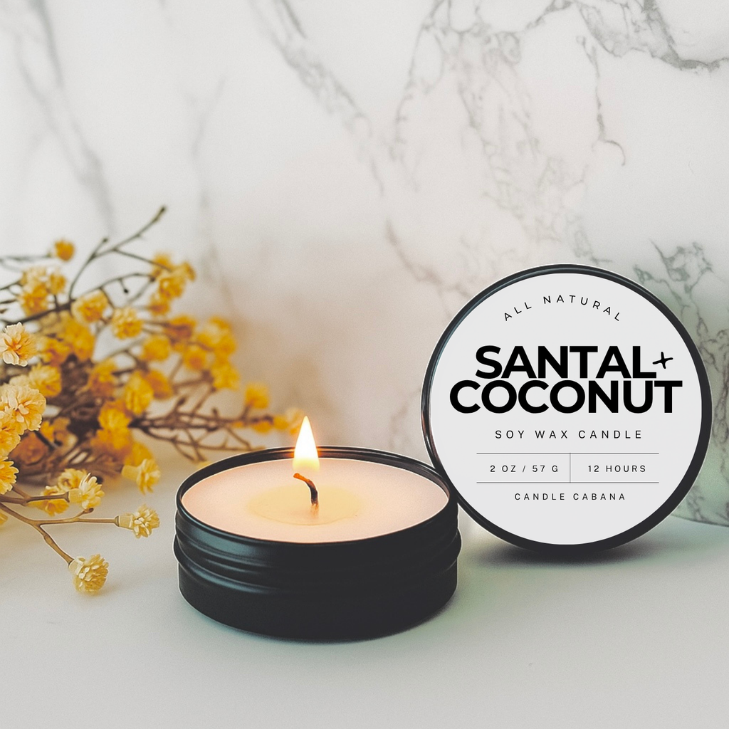 2oz Travel Tin Soy Scented Candle - Black / Pick Your Scent