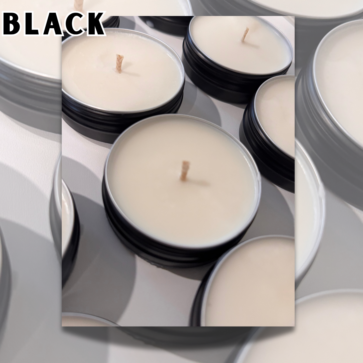 2oz Black Travel Tin Soy Candle