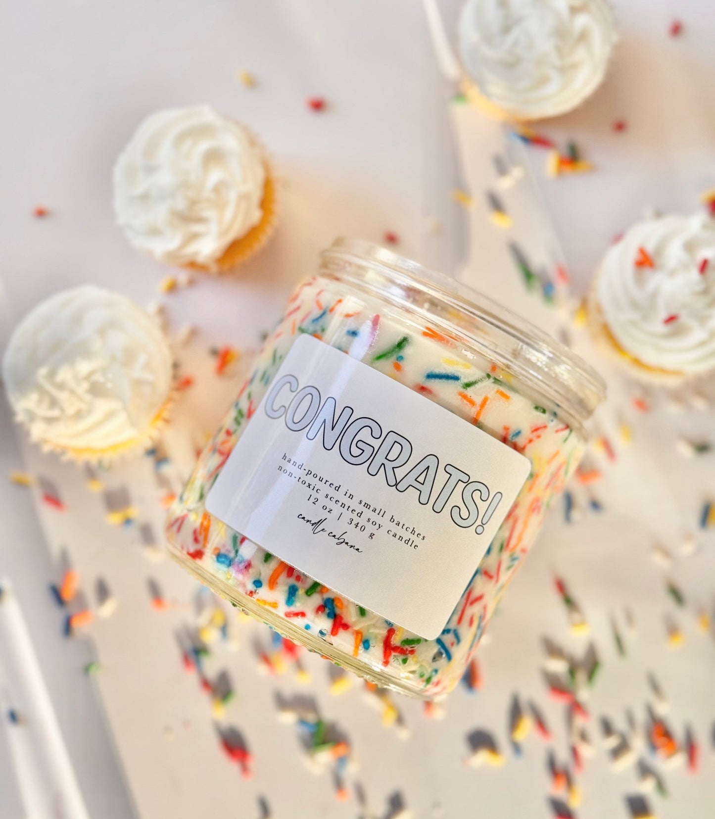 Sprinkle Celebration Candle - 12oz Vanilla Buttercream