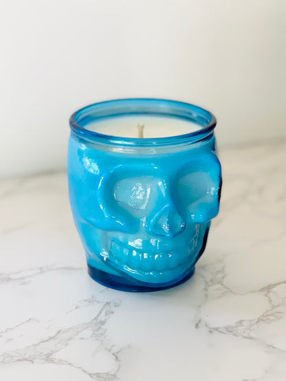 15 oz Colored Skull Candle - BLUE