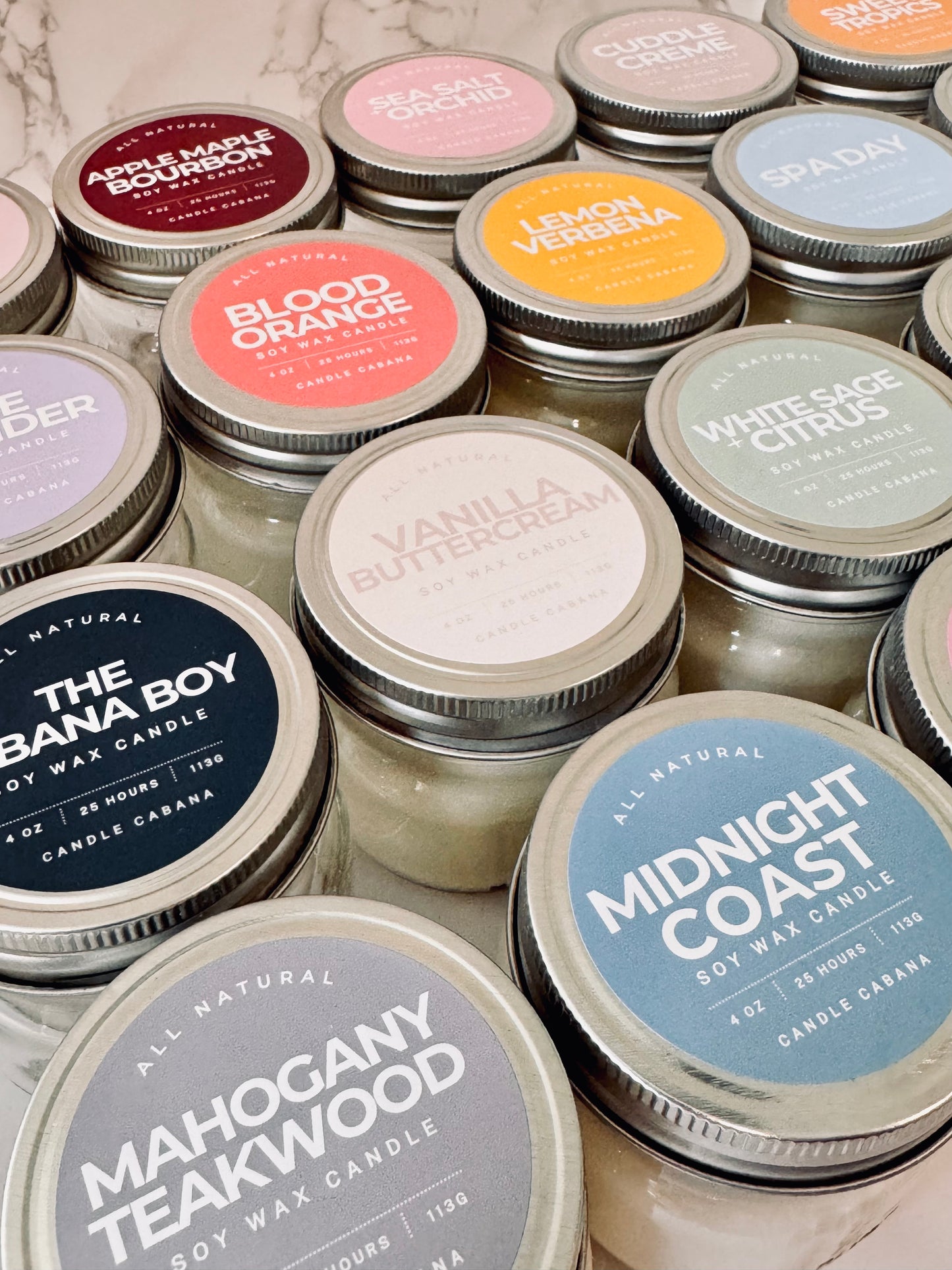 4 oz Mason Jar Natural Soy Scented Candle