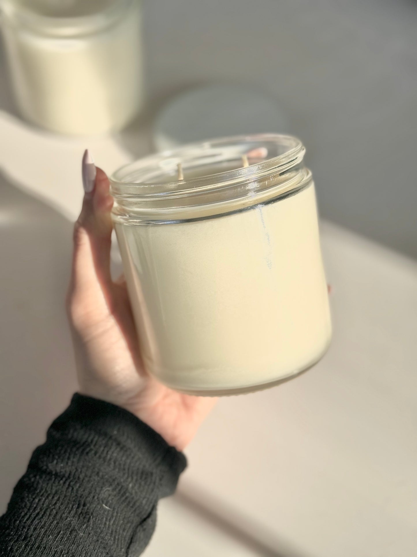 12 OZ Scented Candle + Colored Label/White Lid