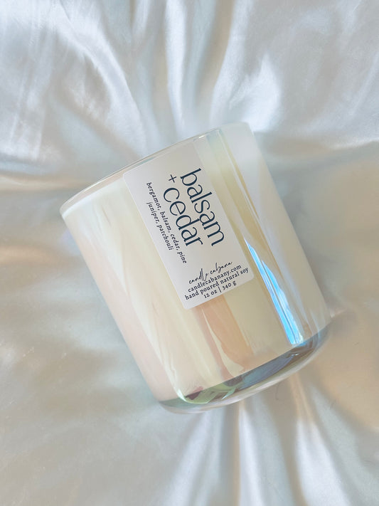 12 oz Soy Scented Candle - White Iridescent