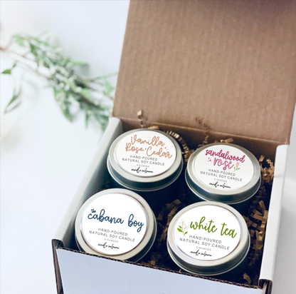 Scented Soy Candle 4pc Gift Box | Pick your scents