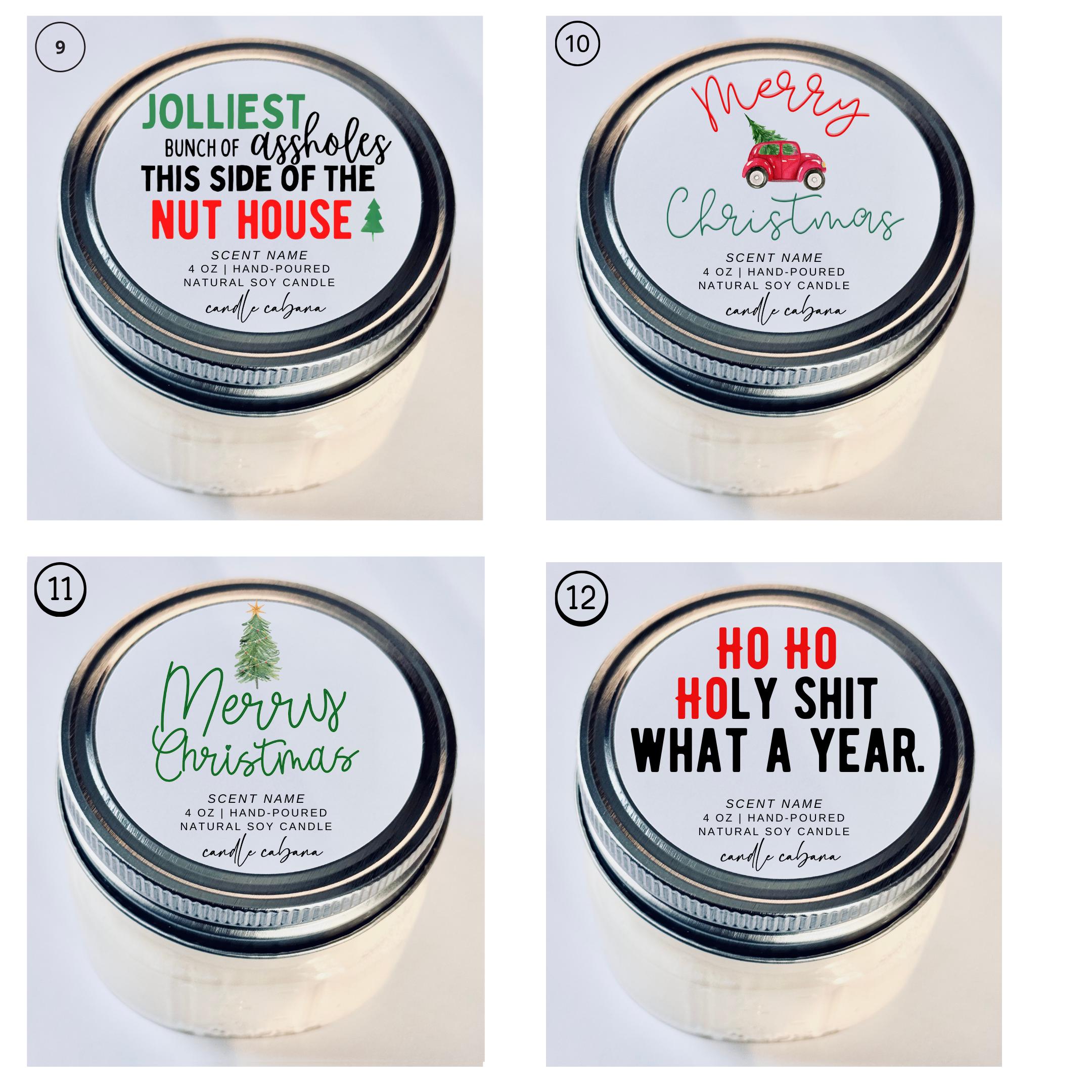 Funny Mini Mason Jar Christmas Candle Favors for Neighbors- 4 OZ