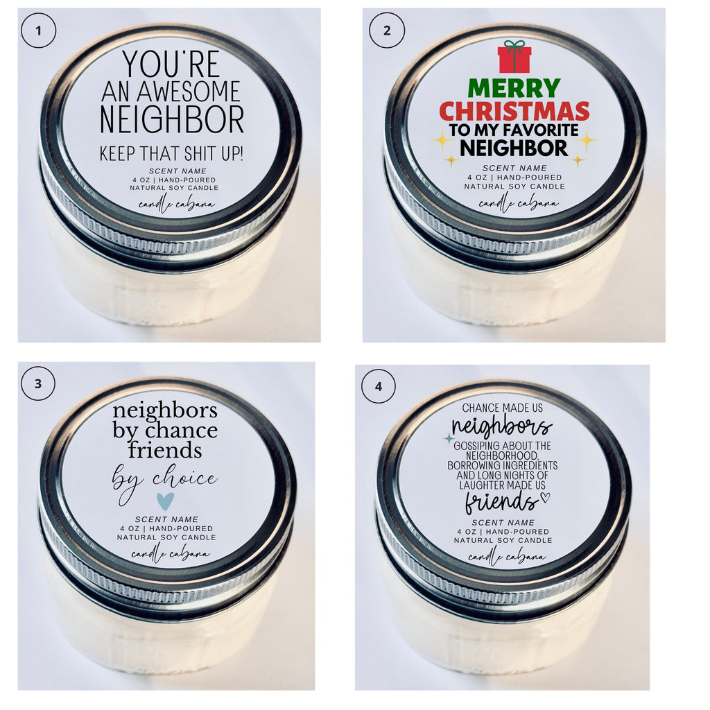 Funny Mini Mason Jar Christmas Candle Favors for Neighbors- 4 OZ