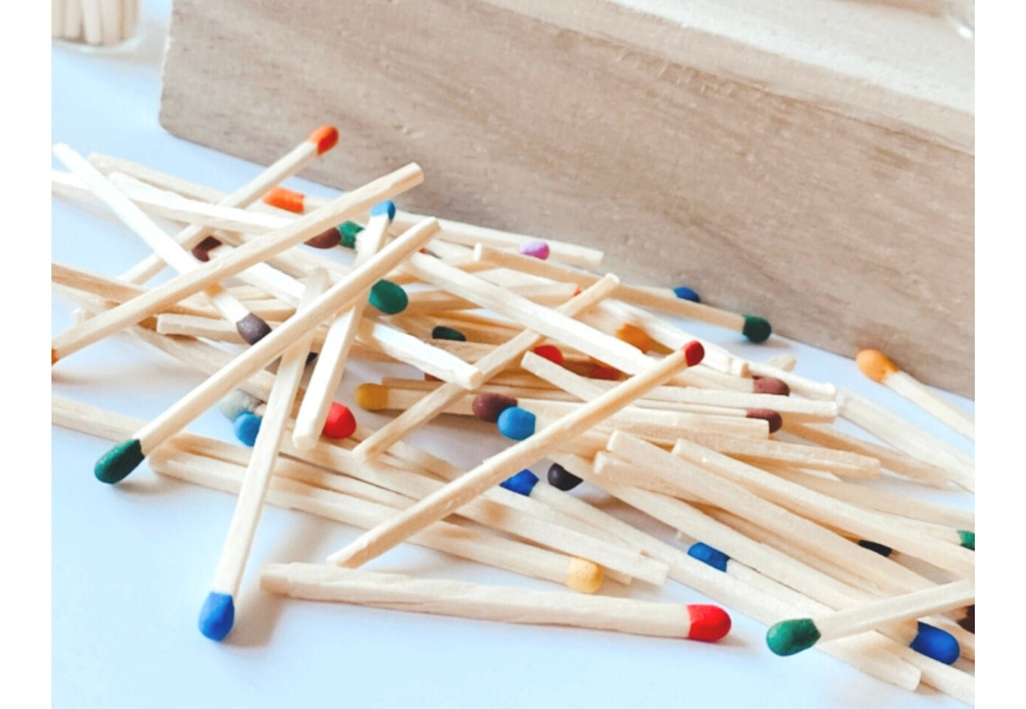 Refill Wooden Color Tip Matches - 50 Count + No Jar