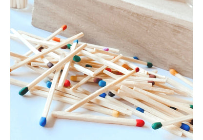 Refill Wooden Color Tip Matches - 50 Count + No Jar