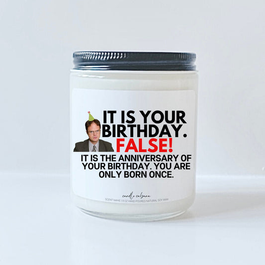Dwight Schrute - It is your birthday. False!